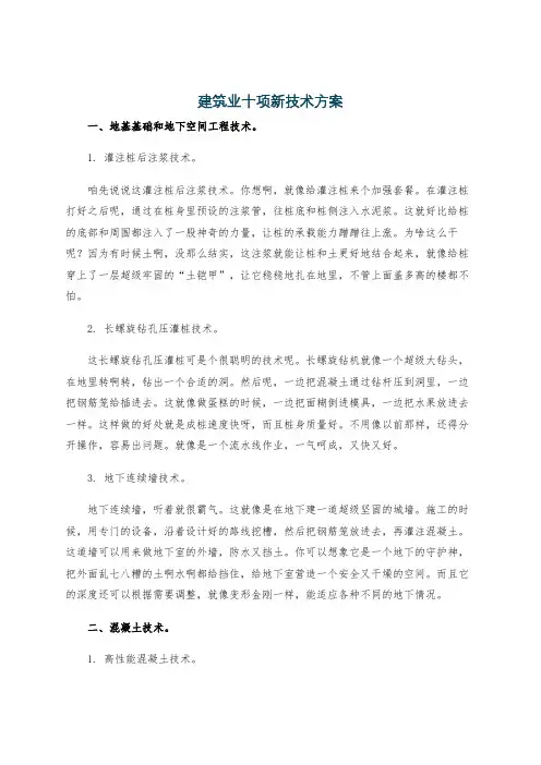 建筑业十项新技术方案