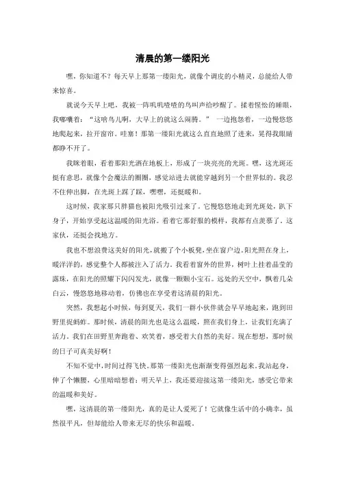 清晨的第一缕阳光