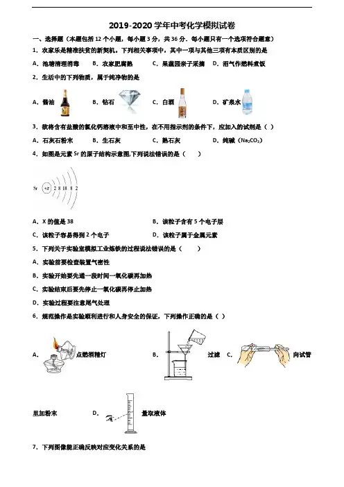 [合集5份试卷]2021广西省来宾市中考化学学业水平测试试题