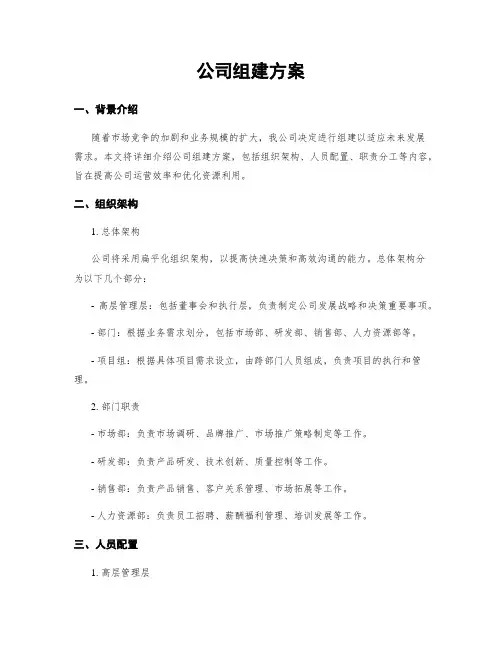 公司组建方案