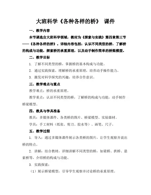 大班科学《各种各样的桥》课件