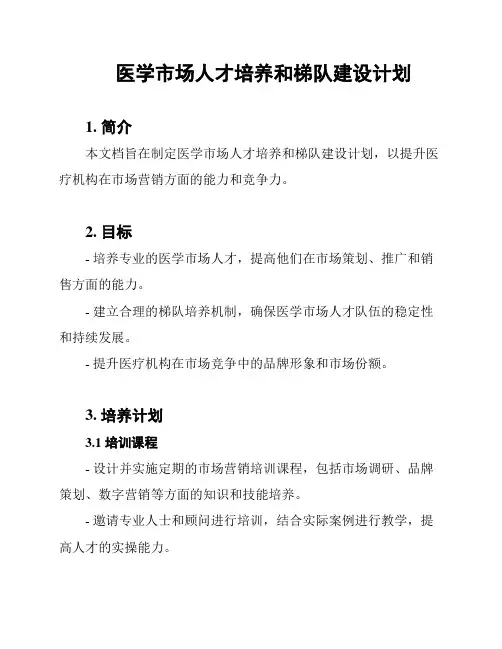 医学市场人才培养和梯队建设计划