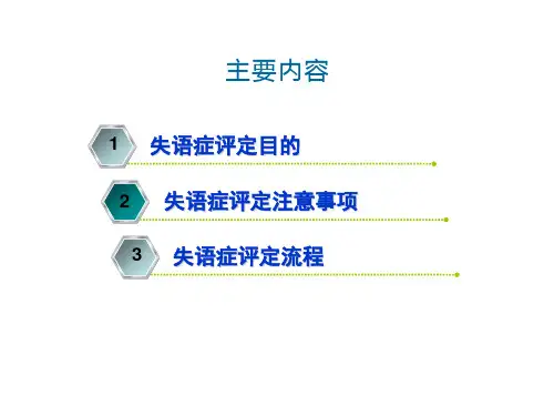 41第四章失语症的评定失语症评定概述