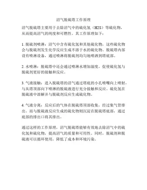 沼气脱硫塔工作原理