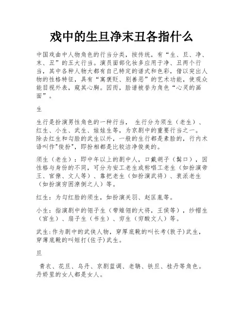 戏中的生旦净末丑各指什么