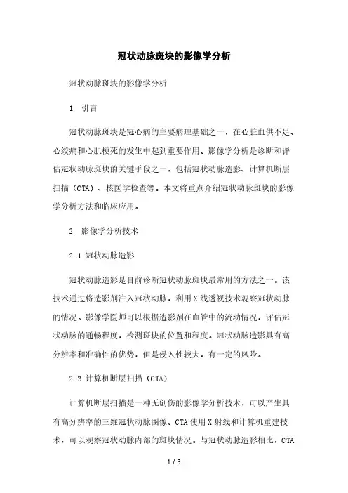 冠状动脉斑块的影像学分析[1]本月修正版
