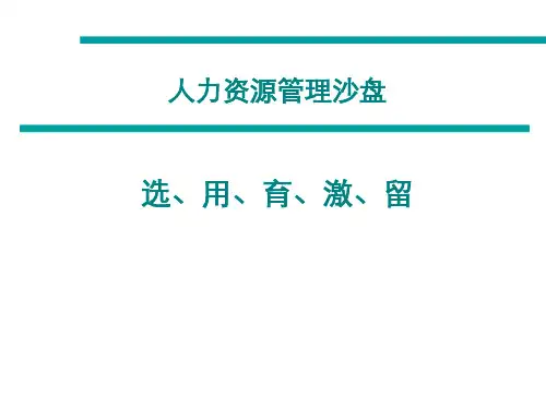 人力资源管理沙盘
