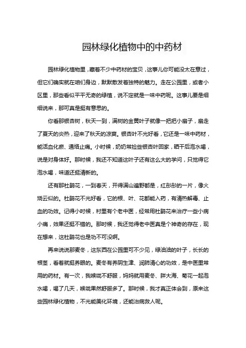 园林绿化植物中的中药材