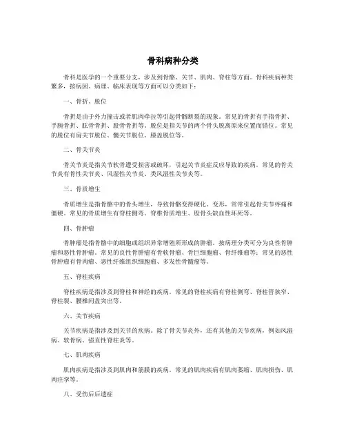 骨科病种分类