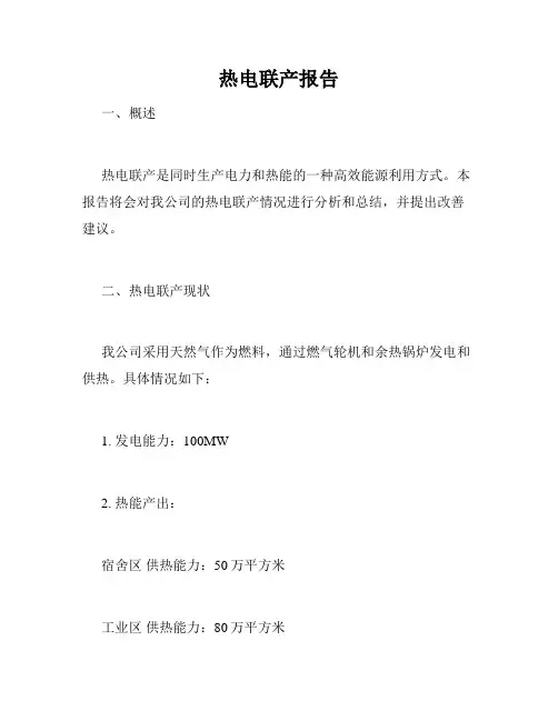 热电联产报告