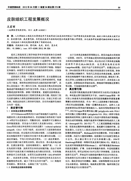 皮肤组织工程发展概况