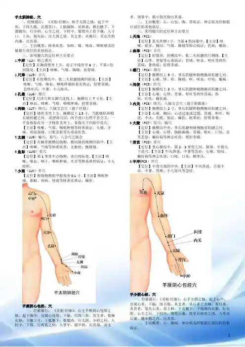 腧穴穴位主治和图