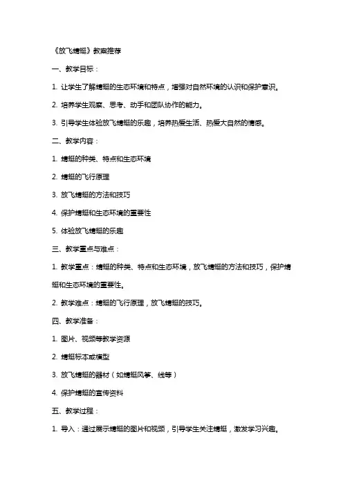 《放飞蜻蜓》教案