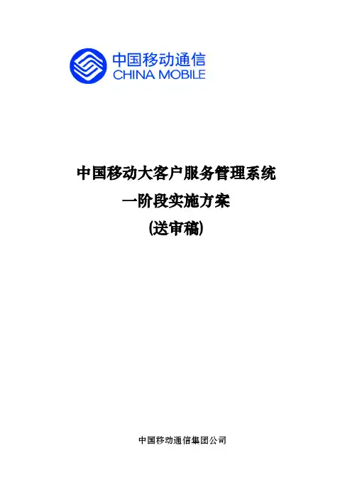 大客户服务系统实施计划方案