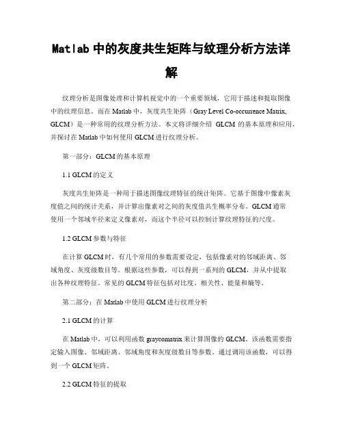 Matlab中的灰度共生矩阵与纹理分析方法详解