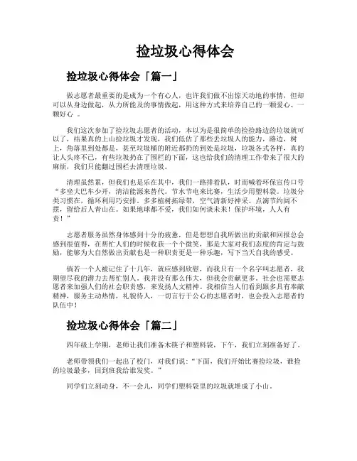 捡垃圾心得体会