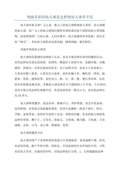 绚丽多彩的仙人球花怎样使仙人球多开花