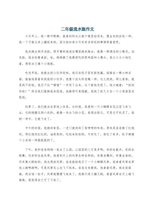 二年级流水账作文