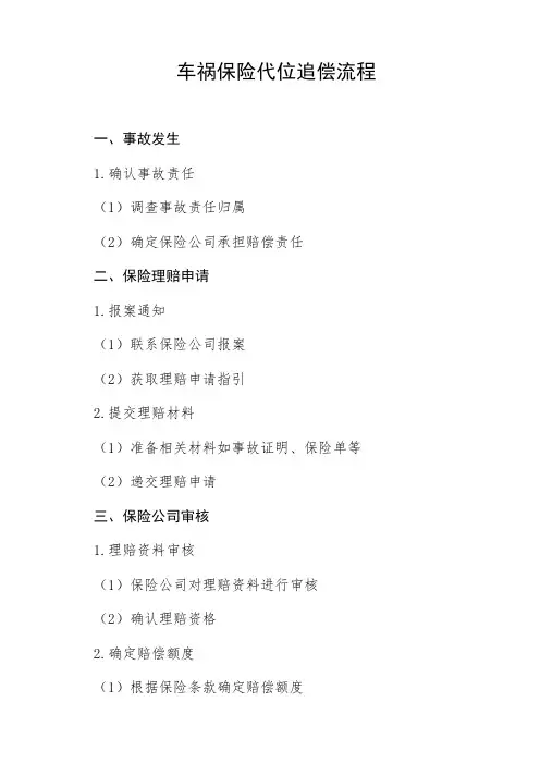 车祸保险代位追偿流程