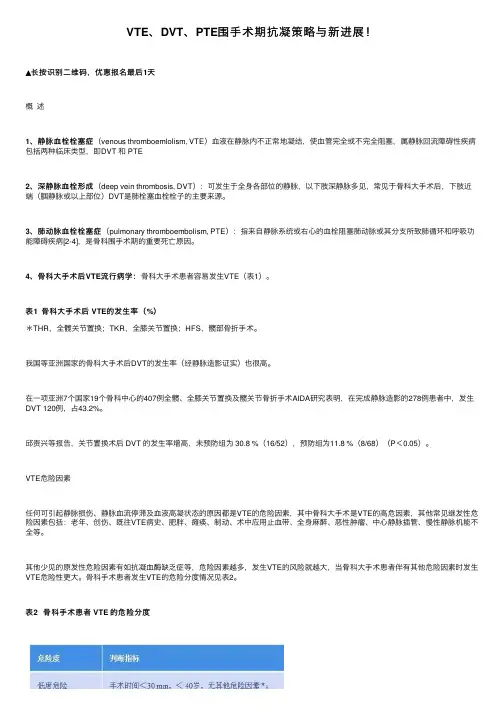 VTE、DVT、PTE围手术期抗凝策略与新进展！