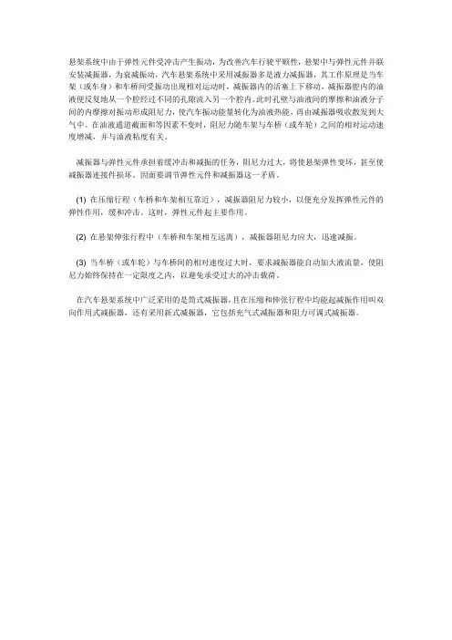 汽车减震器结构图