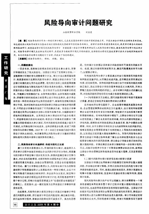 风险导向审计问题研究