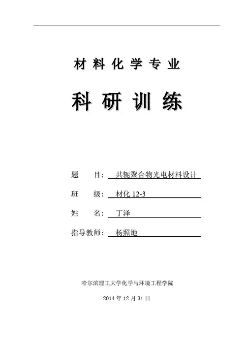 共轭聚合物光电材料设计概论