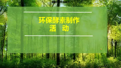 环保酵素制作与应用课件设计环保酵素制作活动