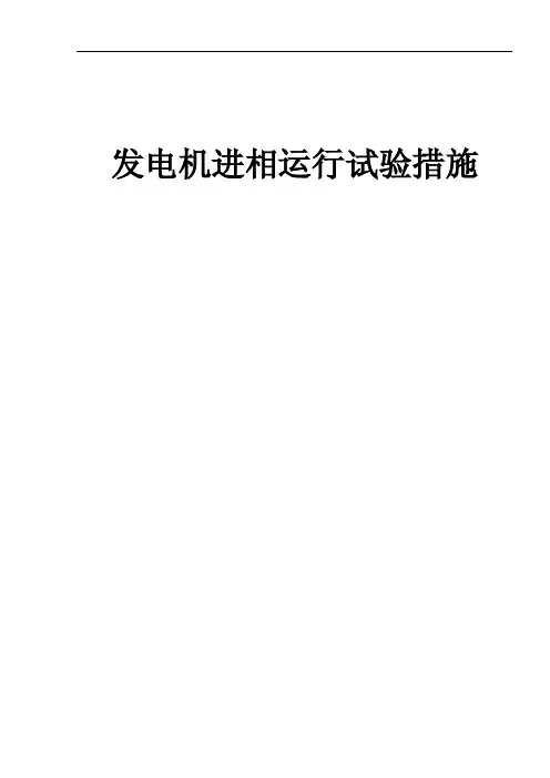 发电机进相运行试验措施
