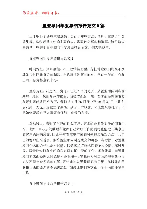 置业顾问年度总结报告范文5篇