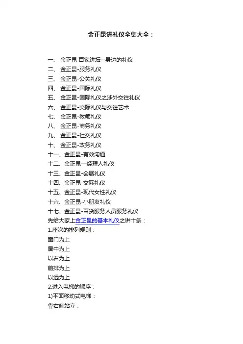 金正昆讲礼仪全集大全：