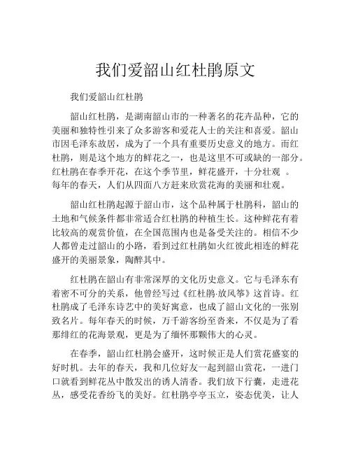 我们爱韶山红杜鹃原文