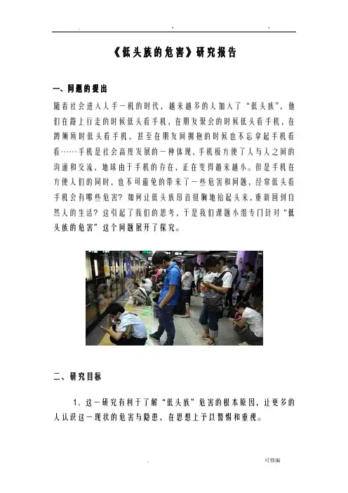 低头族危害研究报告