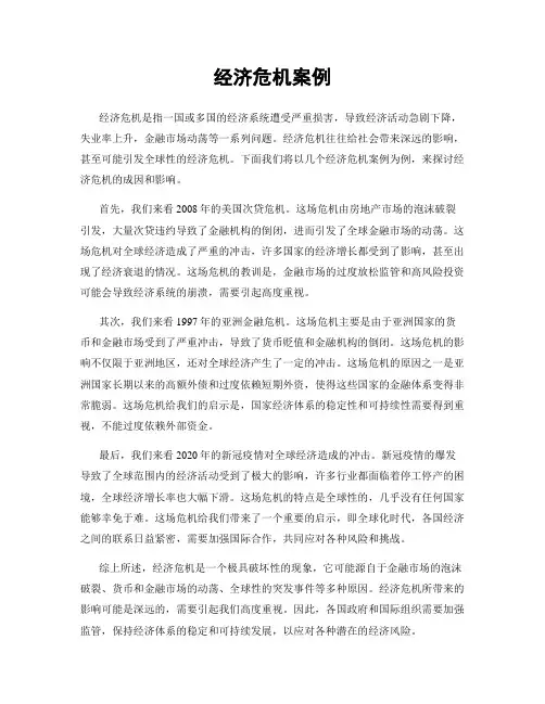 经济危机案例