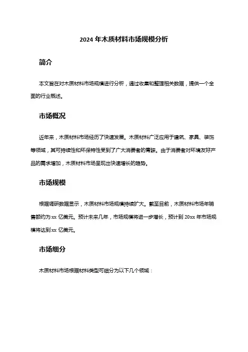 2024年木质材料市场规模分析