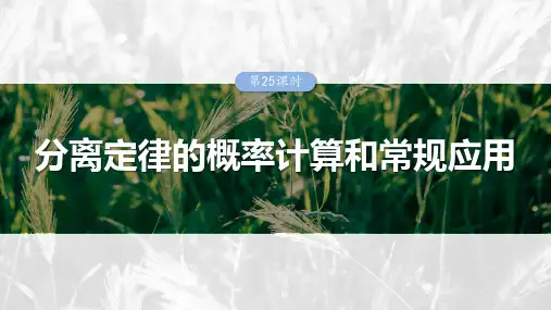 2025年高考生物一轮复习 第五单元 第25课时 分离定律的概率计算和常规应用