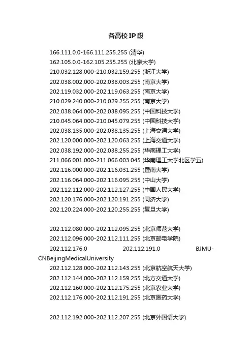 各高校IP段
