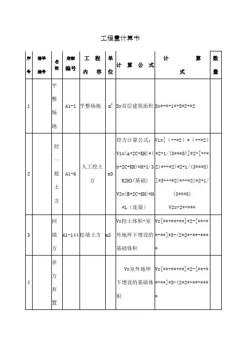 工程量计算书