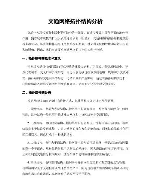交通网络拓扑结构分析
