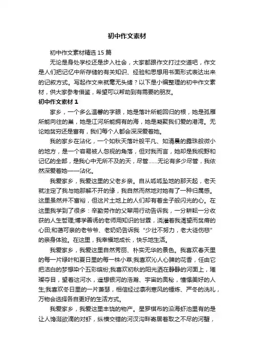 初中作文素材