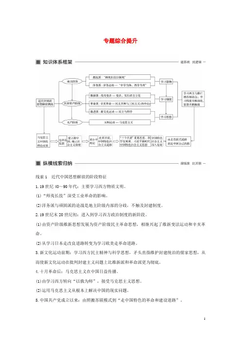 (浙江选考)2020版高考历史大一轮复习专题十四近现代中国的先进思想及理论成果专题综合提升教案(含解析)