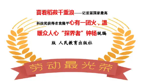 劳动崇高《喜看稻菽千重浪》《心有一团火温暖众人心》《“探界者”钟扬》高一语文优质教学课件教案(统编版