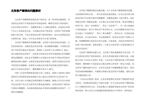 无形资产摊销的问题解析
