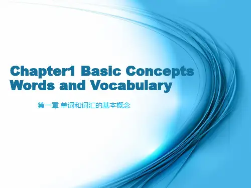 Chapter1 Basic Concepts Words and Vocabulary