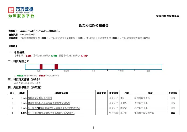 万方查重检测报告