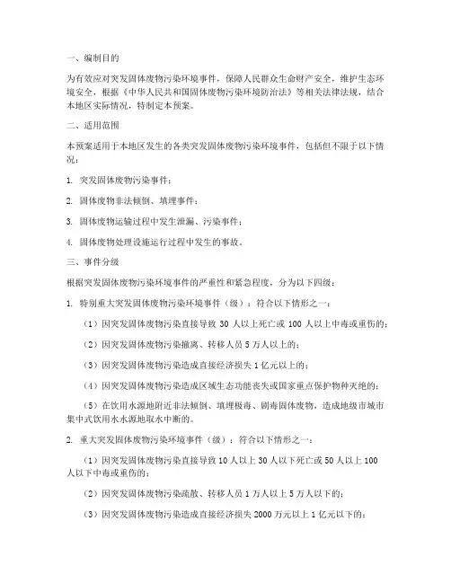 固体废物应急预案