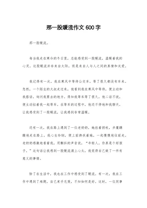 那一股暖流作文600字