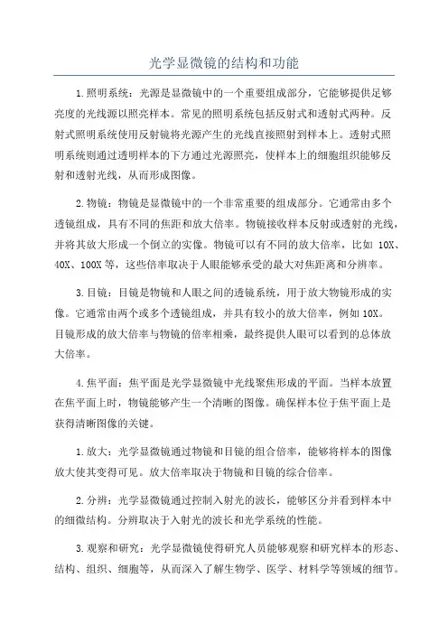 光学显微镜的结构和功能