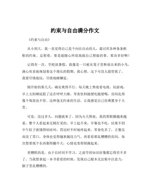 约束与自由满分作文