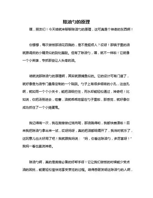 除油勺的原理